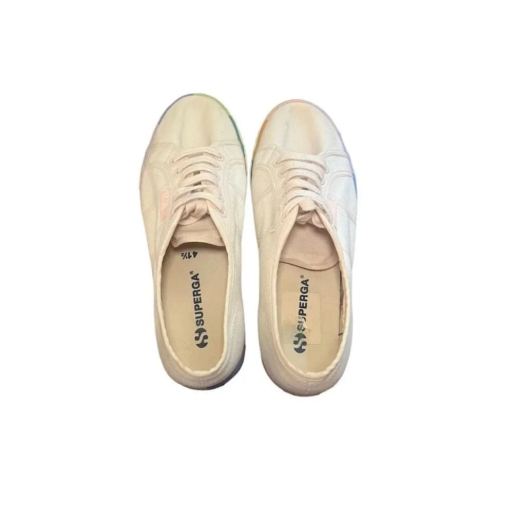 Superga Women's Rainbow Stripe Multicolor Platform Sneakers Size 10W - Picture 14 of 16